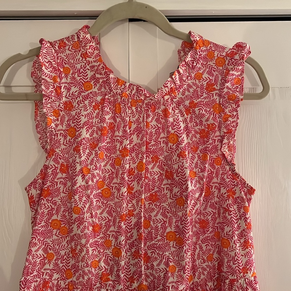 Adorable pink and orange floral print maxi